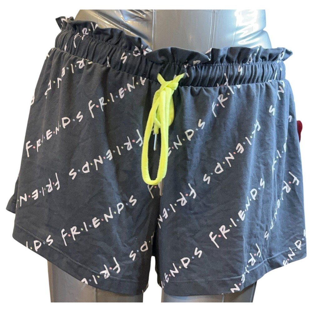 Friends Television Series Women's M8-10 Gray Pajama Sleep Sleepwear Shorts Soft